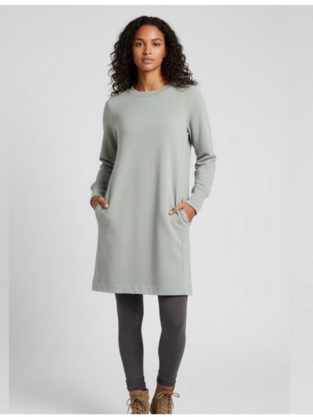 Athleta Sage Long-Sleeve Crew Dress size Medium